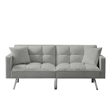 Velvet Futon Twin Size Sofa Bed