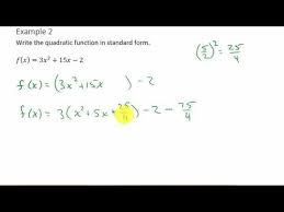 Convert Quadratic Equation To Standard