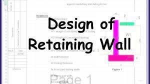 Retaining Wall Calculator Excel Sheet