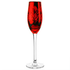 Brocade Champagne Flutes Red 7oz