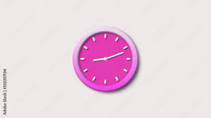 Amazing Pink Color 3d Wall Clock Icon