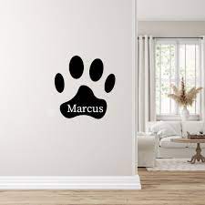 Personalised Cat And Dog Paw Name Vinyl