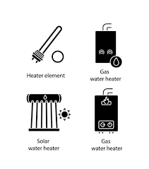 Heating Color Icons Set Electric Boiler