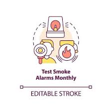 Test Smoke Alarms Monthly Concept Icon