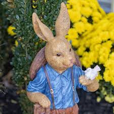 25 Tall Magnesium Rabbit Garden Statue W Shovel Bird Jack Rabbit