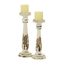 Brown White Traditional Candle Holder