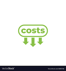 Costs Down Icon On White Royalty Free