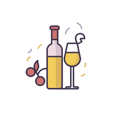 Wine Bottle Line Vector Art Png Images