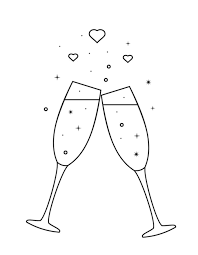 Two Glasses Of Champagne Icon Line