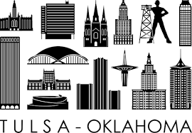 Tulsa Oklahoma City Skyline Outline