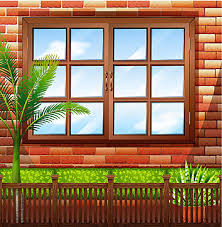Brick Wall Window Vector Art Png Images