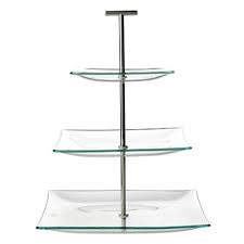 Square Glass 3 Tier Cake Stand