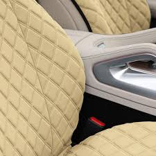 Fh Group Prestige79 47 In X 1 In X 23 In Diamond Stitch Neosupreme Front Car Seat Cover Set Beige