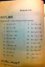 Y Intercept Of Each Equation 1 3x 5y