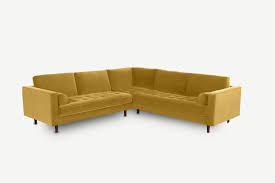 Scott Corner Sofa Gold Velvet