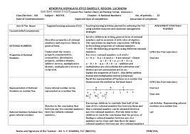 Mathematics Lesson Plan For Class 8