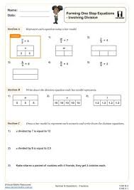 Solving One Step Equations Worksheet
