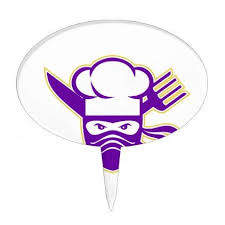 Ninja Chef Crossed Knife Fork Icon Cake