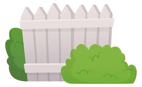 White Garden Fence With Green Bushes