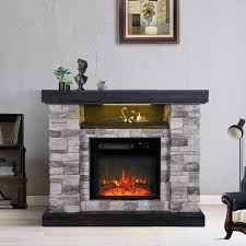Stone Electric Fireplace Faux Stone