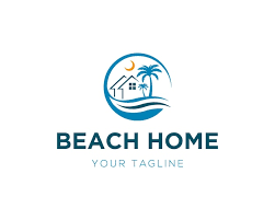 Beach House Logo Design Icon Vector