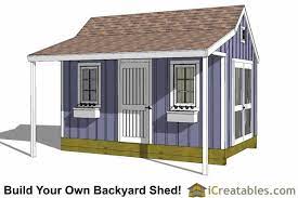 10x16 Colonial Garden Shed With Porch Plans