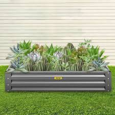 Vevor Raised Garden Bed 70 9x35 4x11 Inch Galvanized Metal Planter Box Outdoor Planting Boxes With Open Base For Growing Flo