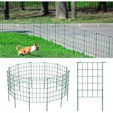 20 Ft Green Garden Fence Decorative Fencing Rustproof Metal Wire Panel Border
