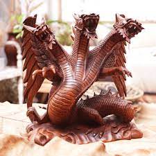 Unique Wood Dragon Sculpture Guardian