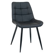 Black Metal Chair With Padded Black