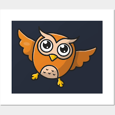 Cute Owl Flying Cartoon Vector Icon