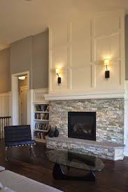 Wood Paneling Brick Fireplace