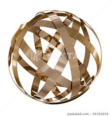 Brass Metal Stripes Sphere Or Ball
