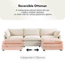 Fabric Sectional Sofa With Ottoman