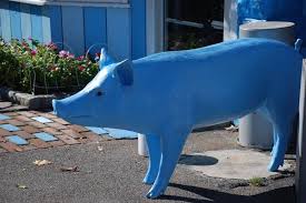 Goodbye Ben Jerry S Blue Pig Sculpture