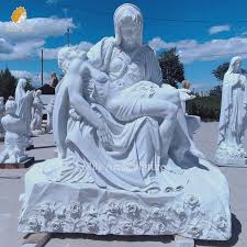 Catholic Religious Pieta Marble Virgin