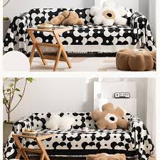 Reversible Black And White Sofa Cover
