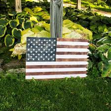 Rustic Wooden American Flag