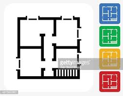 Blueprint Of A House Icon Flat Graphic