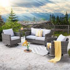 Wicker Outdoor Rocking Chair Set