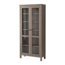 Hemnes Glass Door Cabinet Gray Brown
