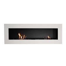 Slim Matte White Wall Mounted Bio Fireplace