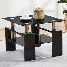 Kontrast Black Glass Side Table With