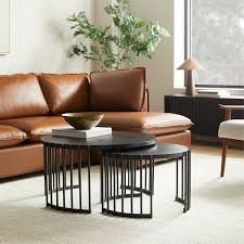 Spoke Nesting Coffee Tables Black West Elm