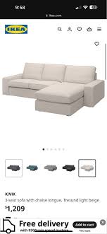 Ikea Kivik 3 Seats Sofa With Chaise