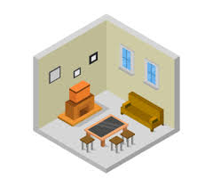 The Icon Shows A Room With A Fireplace