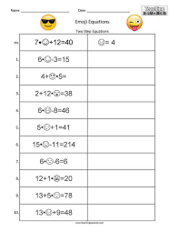 Emoji Equations Two Step Problems A