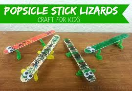 Popsicle Stick Lizards Kids Craft