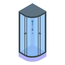 Corner Shower Stall Icon Isometric Of