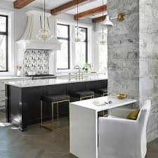 gray marble kitchen support beam design